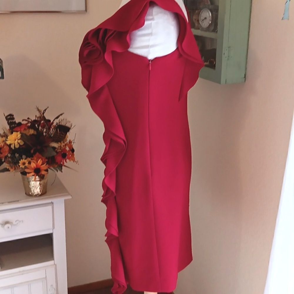 Rickie Freeman for Teri Jon Red Ruffled Dress - Picture 5 of 12